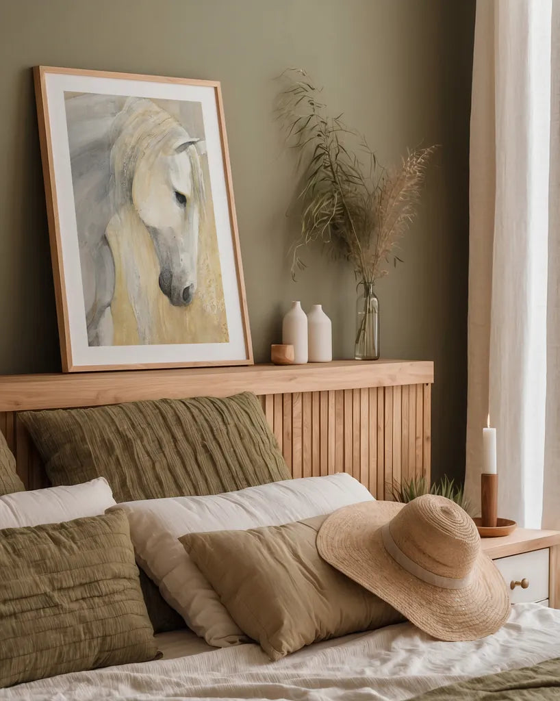 Calm Crop by Albena Hristova. shown as a paper print in a natural frame. Available as a archival giclee rolled canvas, fine art paper, or poster print. SKU 46420h.