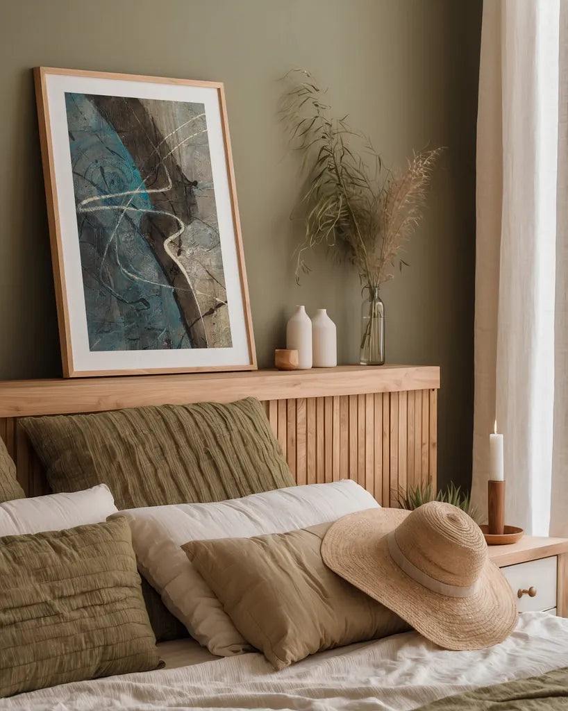 Ripple Effect by Albena Hristova. shown as a paper print in a natural frame. Available as a archival giclee rolled canvas, fine art paper, or poster print. SKU 64628h.