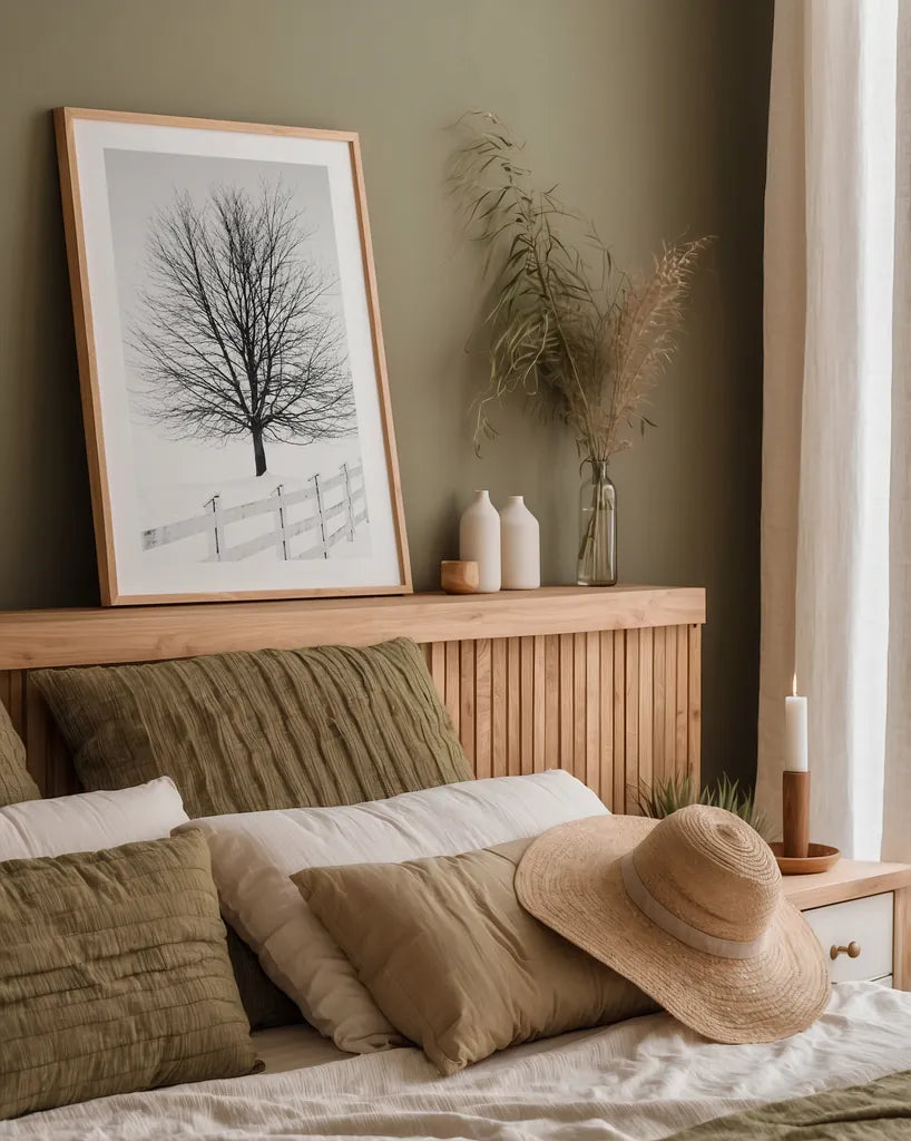 Along the Lane III No Sign by Aledanda. shown as a paper print in a natural frame. Available as a archival giclee rolled canvas, fine art paper, or poster print. SKU 84453h.