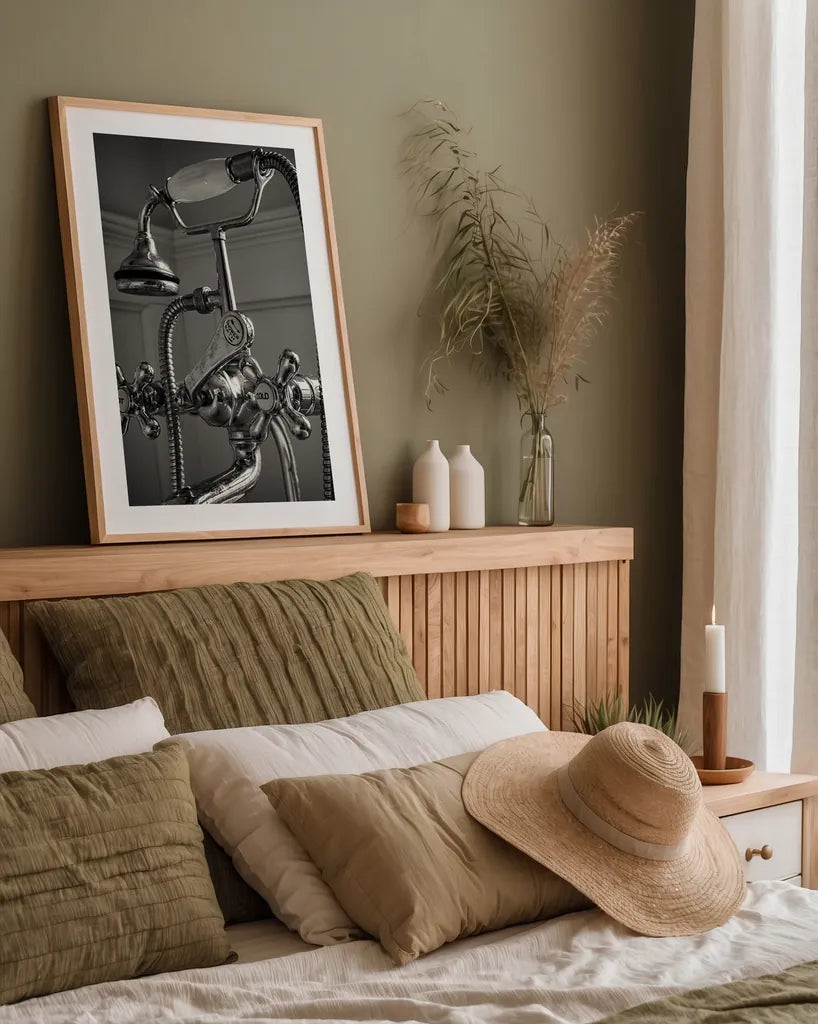 Hot and Cold II by Aledanda. shown as a paper print in a natural frame. Available as a archival giclee rolled canvas, fine art paper, or poster print. SKU 58221h.