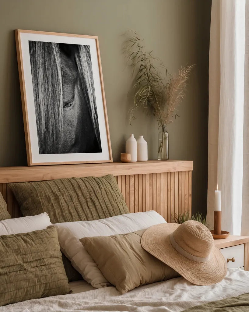 Shy v2 by Aledanda. shown as a paper print in a natural frame. Available as a archival giclee rolled canvas, fine art paper, or poster print. SKU 41339h.