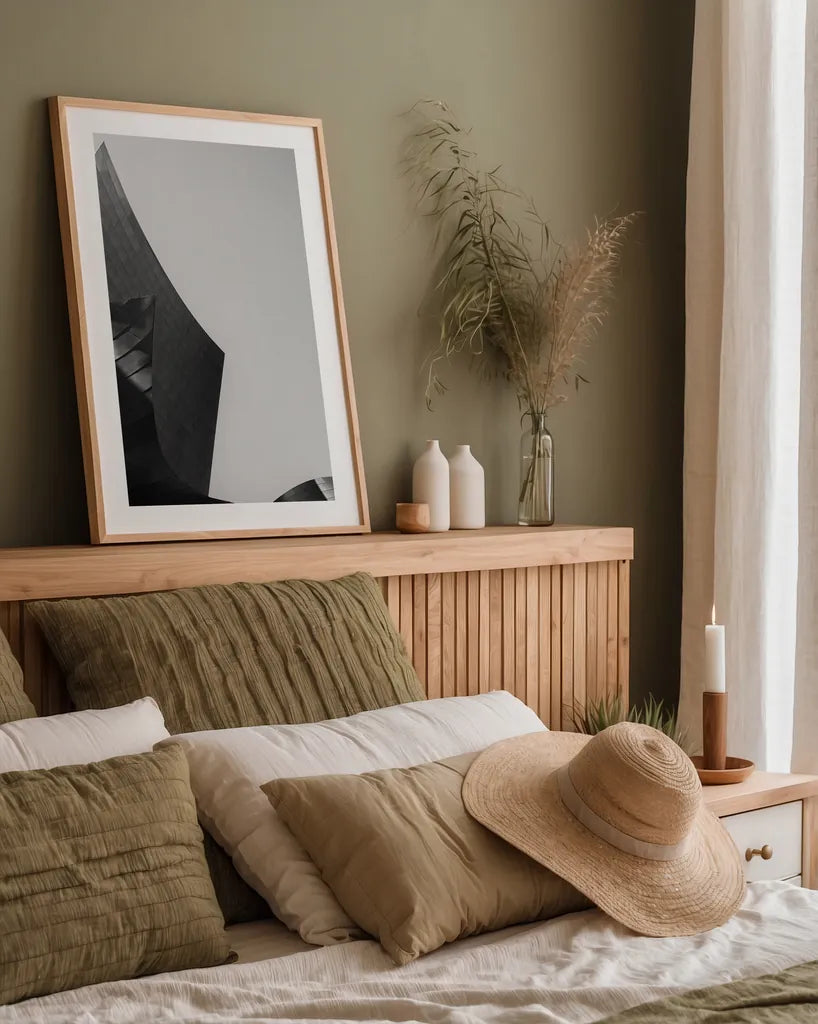 Skyscraper I by Aledanda. shown as a paper print in a natural frame. Available as a archival giclee rolled canvas, fine art paper, or poster print. SKU 53641h.