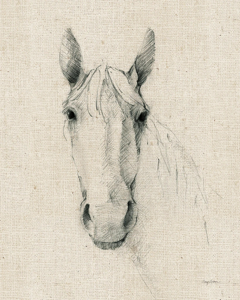 Horse Sketch on Burlap by Avery Tillmon