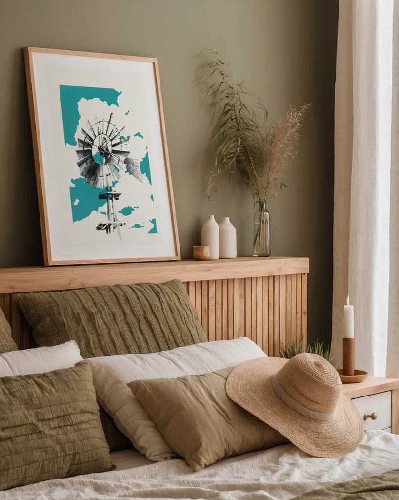 Texas Wind by Avery Tillmon. shown as a paper print in a natural frame. Available as a archival giclee rolled canvas, fine art paper, or poster print. SKU 56283h.