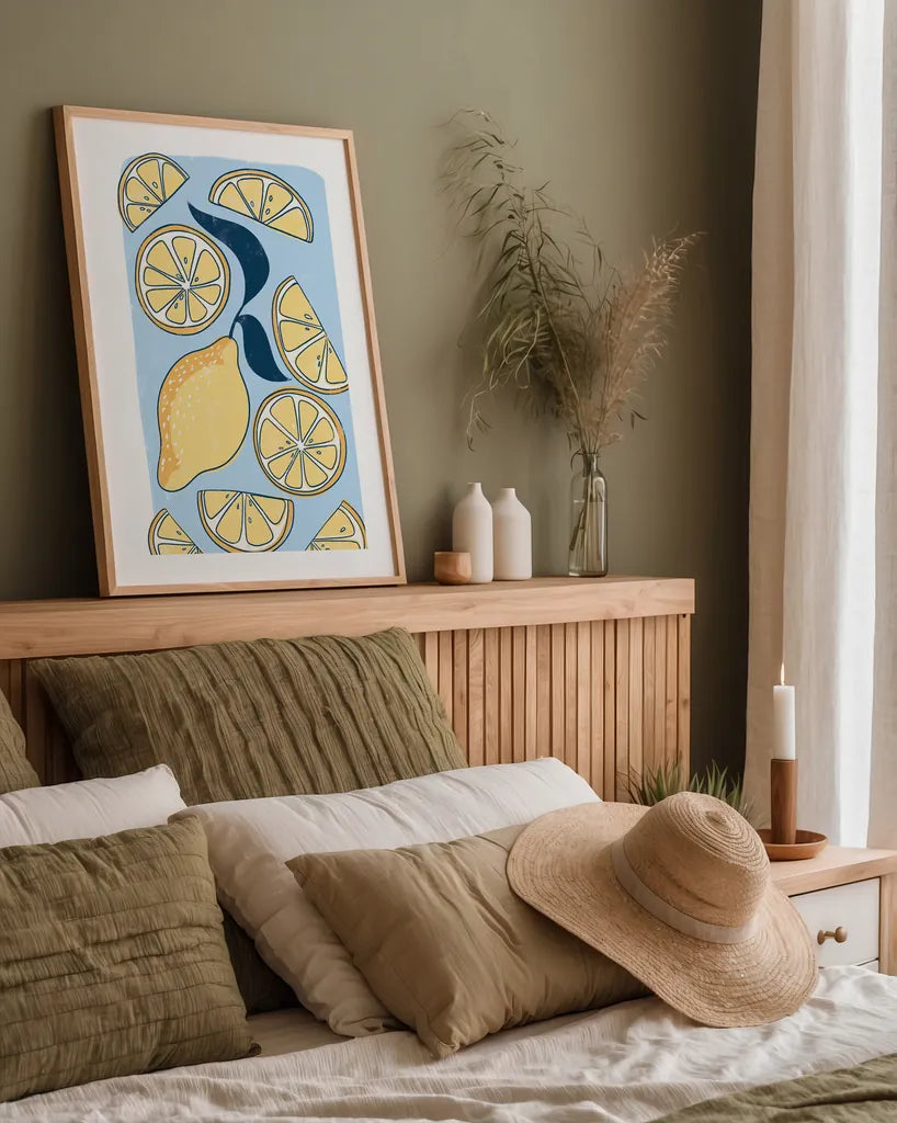 Fun Foodie I by Becky Thorns. shown as a paper print in a natural frame. Available as a archival giclee rolled canvas, fine art paper, or poster print. SKU 96731h.