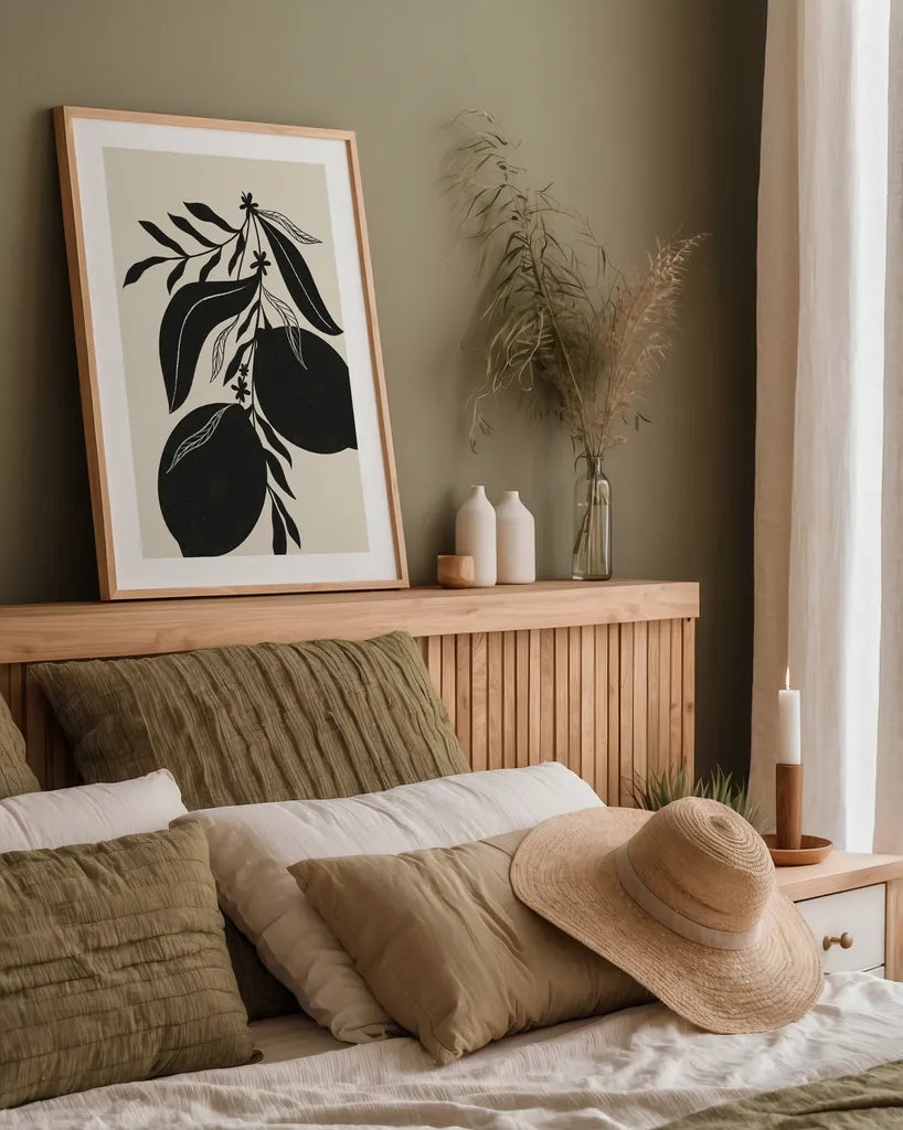 Lemon Silhouette II by Becky Thorns. shown as a paper print in a natural frame. Available as a archival giclee rolled canvas, fine art paper, or poster print. SKU 76144h.