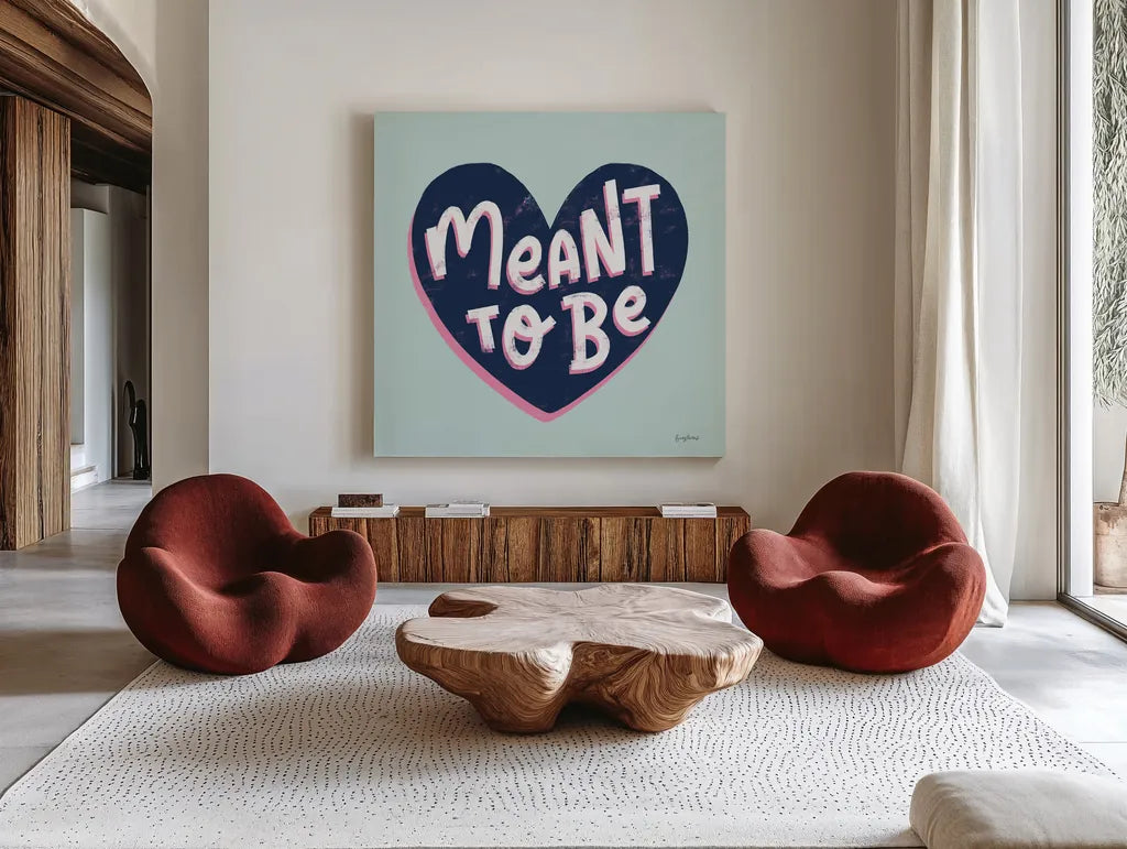 Love Letters II by Becky Thorns. Shown as extra-large giant wall art in a modern living room. Available as an archival giclee rolled canvas, fine art paper, or poster print. SKU 68907a.