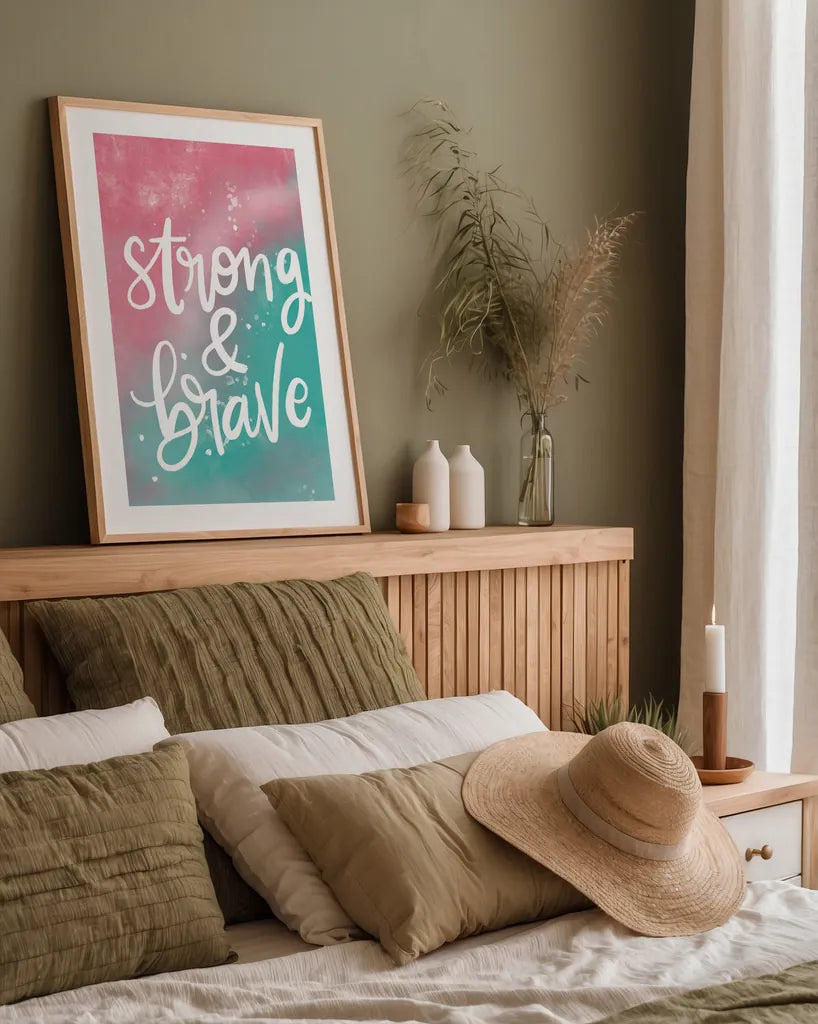 Magical Girl I by Becky Thorns. shown as a paper print in a natural frame. Available as a archival giclee rolled canvas, fine art paper, or poster print. SKU 66454h.