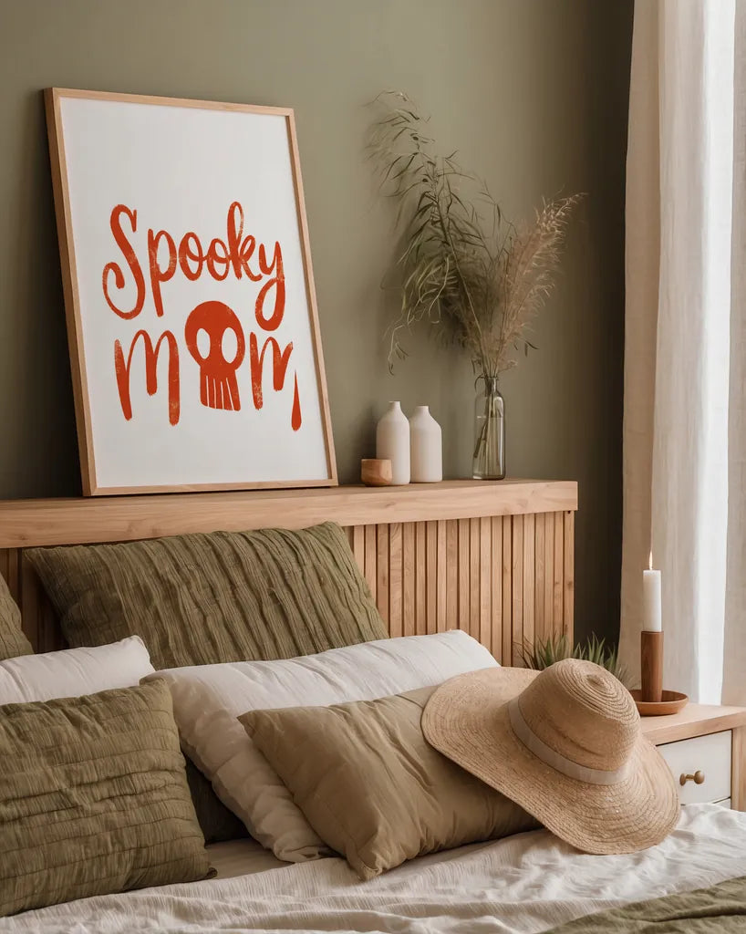 Sophisticated Spooky V by Becky Thorns. shown as a paper print in a natural frame. Available as a archival giclee rolled canvas, fine art paper, or poster print. SKU 67509h.