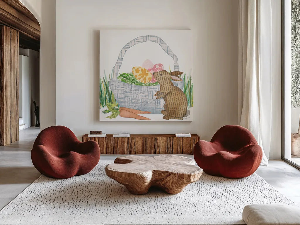 Spring Has Sprung VI by Courtney Prahl. Shown as extra-large giant wall art in a modern living room. Available as an archival giclee rolled canvas, fine art paper, or poster print. SKU 43720a.