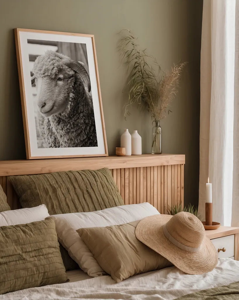 Barn Buddy III by Deborah Revell. shown as a paper print in a natural frame. Available as a archival giclee rolled canvas, fine art paper, or poster print. SKU 96303h.