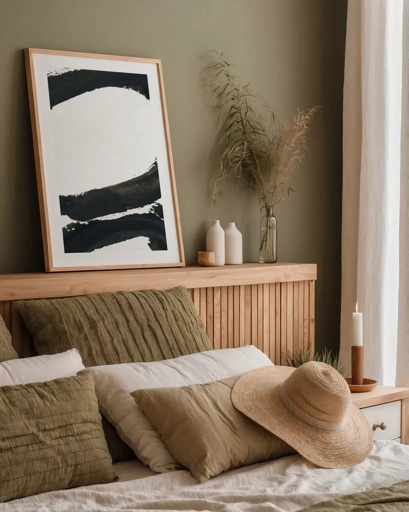 Inky I by Farida Zaman. shown as a paper print in a natural frame. Available as a archival giclee rolled canvas, fine art paper, or poster print. SKU 76836h.