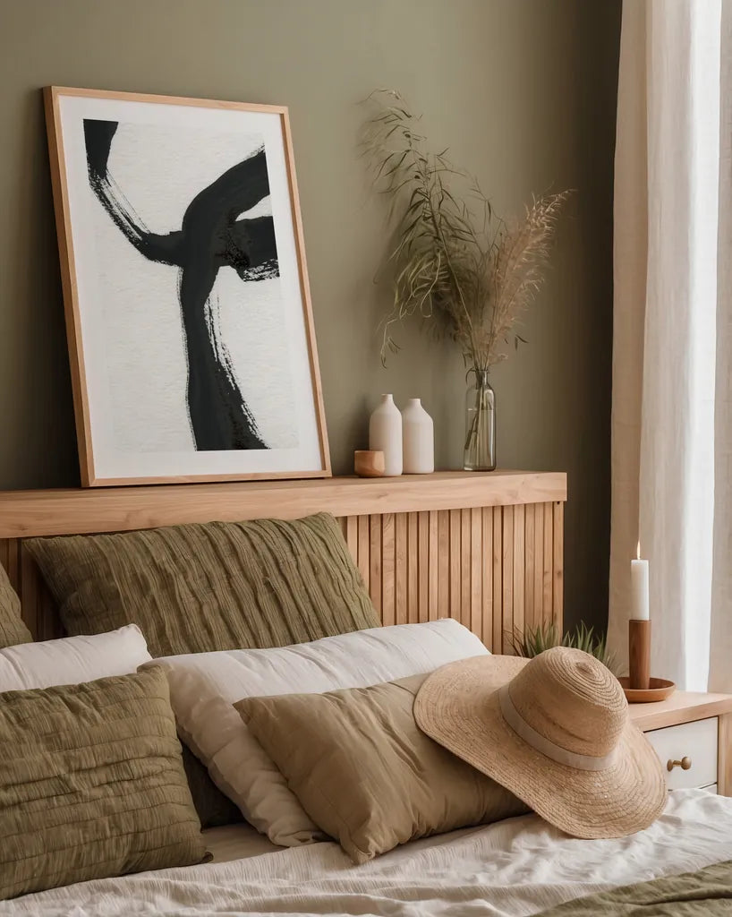 Inky IV by Farida Zaman. shown as a paper print in a natural frame. Available as a archival giclee rolled canvas, fine art paper, or poster print. SKU 76839h.