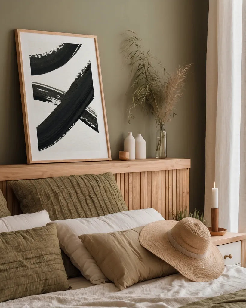 Inky VI by Farida Zaman. shown as a paper print in a natural frame. Available as a archival giclee rolled canvas, fine art paper, or poster print. SKU 76841h.