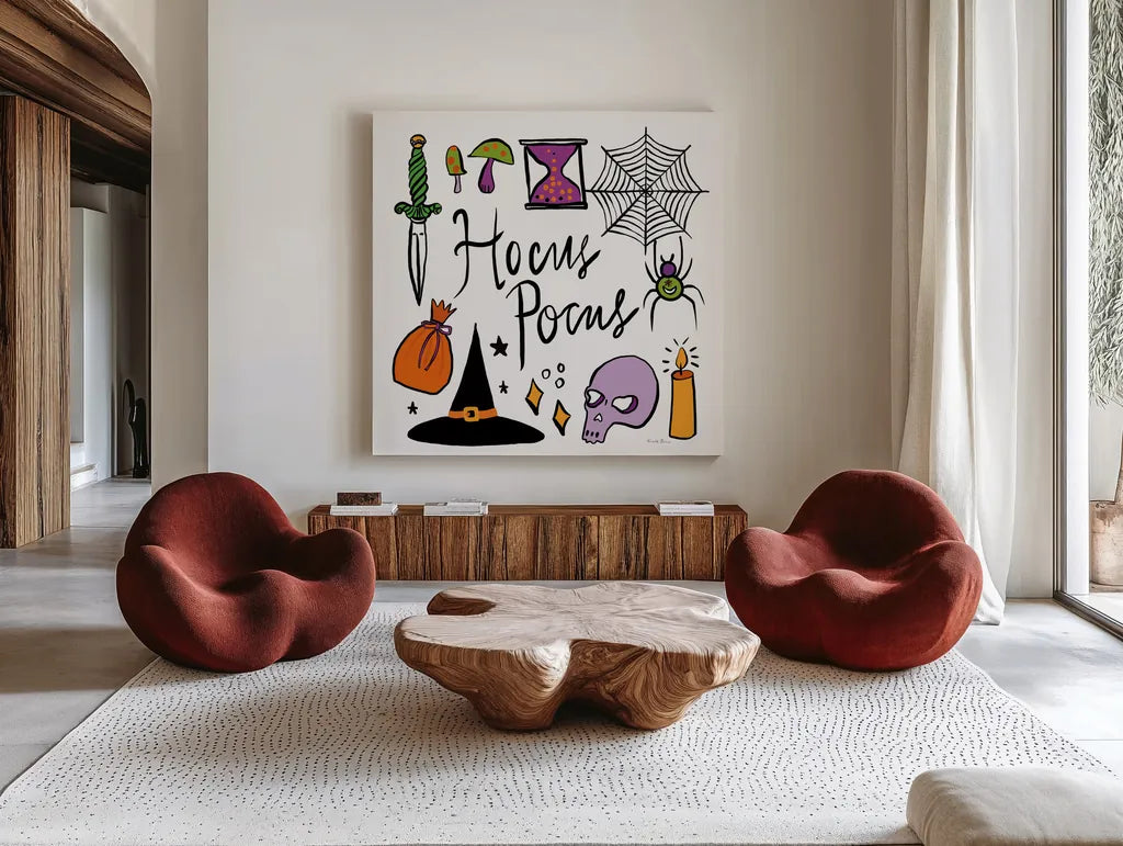 Spell Bound IV by Farida Zaman. Shown as extra-large giant wall art in a modern living room. Available as an archival giclee rolled canvas, fine art paper, or poster print. SKU 70177a.