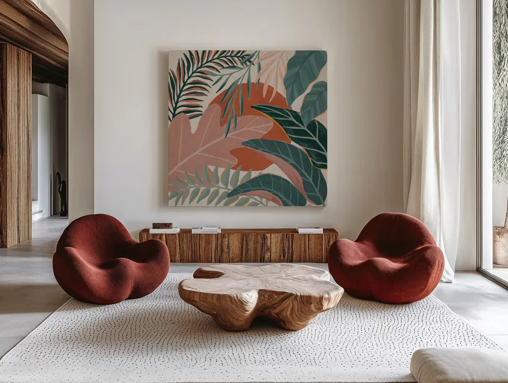 Big Cat Beauty IV by Janelle Penner. Shown as extra-large giant wall art in a modern living room. Available as an archival giclee rolled canvas, fine art paper, or poster print. SKU 64885a.