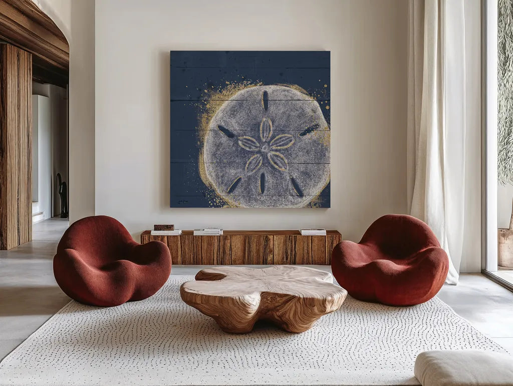 Calm Seas X no Words by Janelle Penner. Shown as extra-large giant wall art in a modern living room. Available as an archival giclee rolled canvas, fine art paper, or poster print. SKU 26374a.