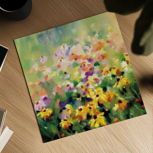 Wild Meadow by Katrina Pete. Shown as a detailed flat fine art print, highlighting archival giclee quality. Available as an archival giclee rolled canvas, fine art paper, or poster print. SKU 98849a.