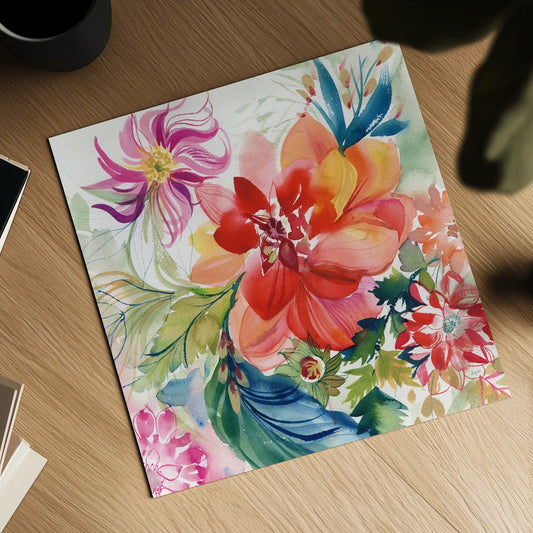 Colors of Spring by Kristy Rice. Shown as a detailed flat fine art print, highlighting archival giclee quality. Available as an archival giclee rolled canvas, fine art paper, or poster print. SKU 100914a.