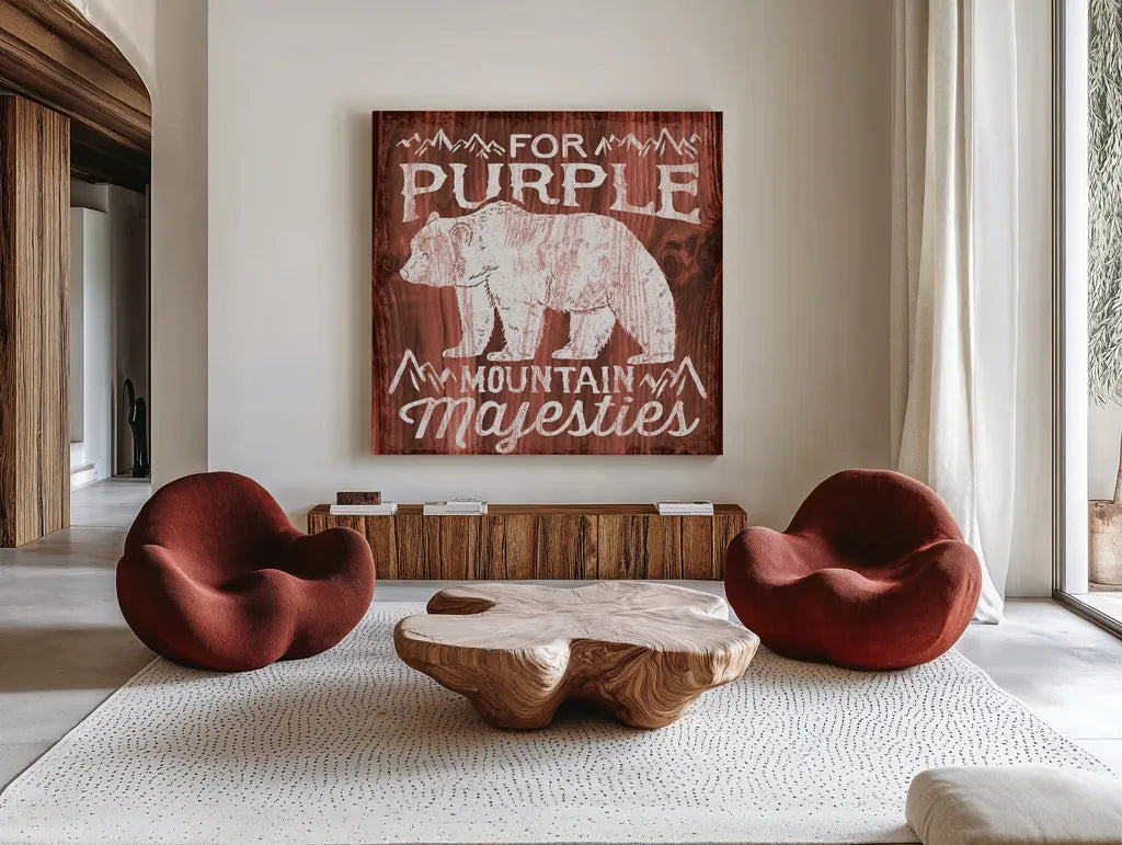 America the Beautiful IV by Laura Marshall. Shown as extra-large giant wall art in a modern living room. Available as an archival giclee rolled canvas, fine art paper, or poster print. SKU 25532a.