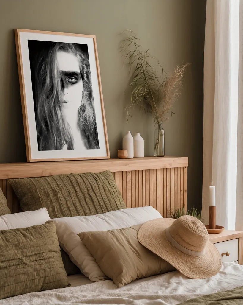 Hatch I Crop by Laura Marshall. shown as a paper print in a natural frame. Available as a archival giclee rolled canvas, fine art paper, or poster print. SKU 23593h.