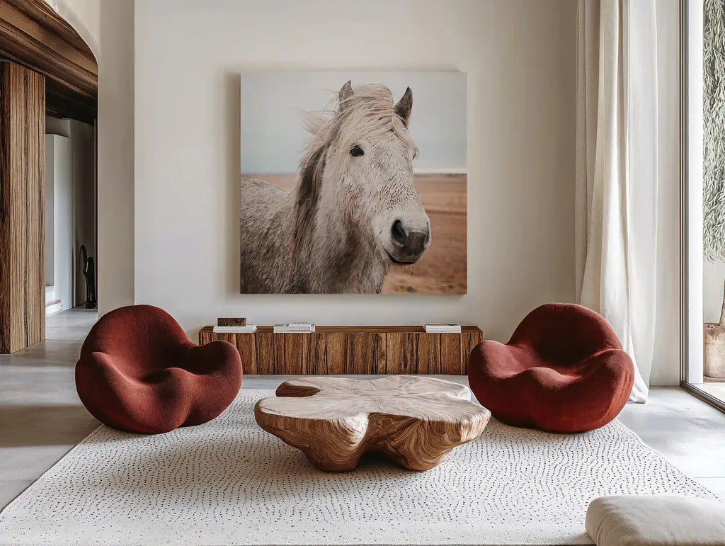 Heida III by Laura Marshall. Shown as extra-large giant wall art in a modern living room. Available as an archival giclee rolled canvas, fine art paper, or poster print. SKU 49826a.