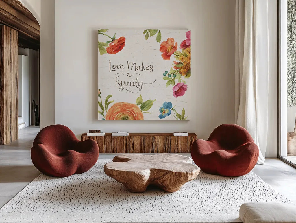 Country Fresh XIII by Lisa Audit. Shown as extra-large giant wall art in a modern living room. Available as an archival giclee rolled canvas, fine art paper, or poster print. SKU 42090a.
