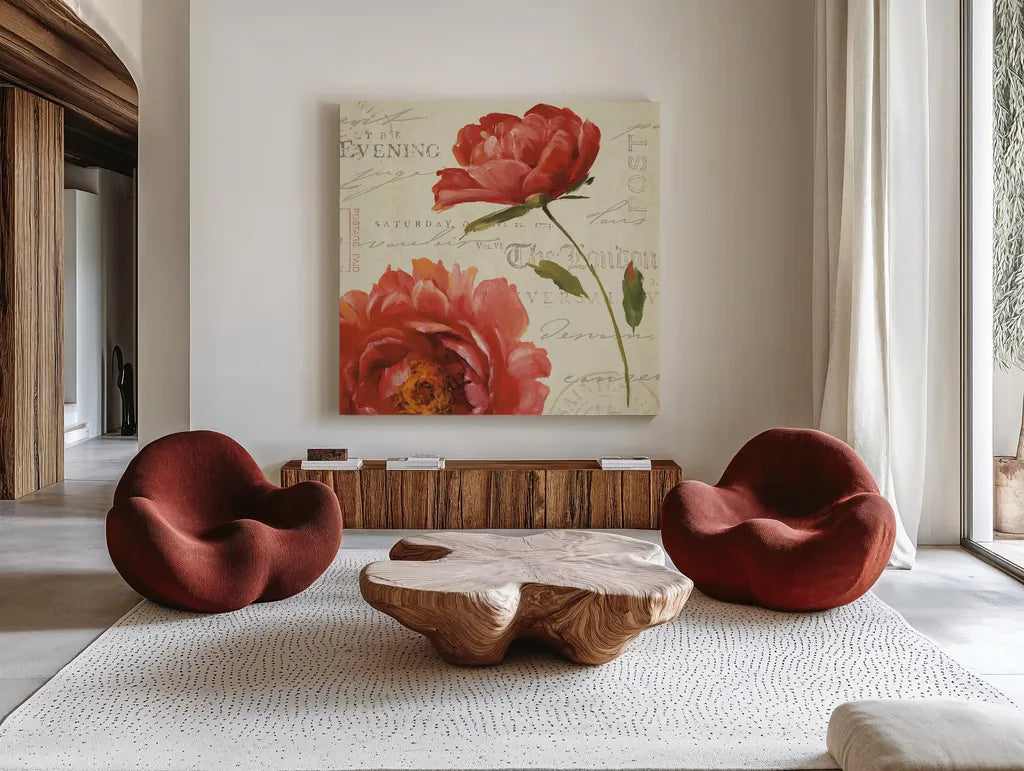 My Own Words by Lisa Audit. Shown as extra-large giant wall art in a modern living room. Available as an archival giclee rolled canvas, fine art paper, or poster print. SKU 5758a.