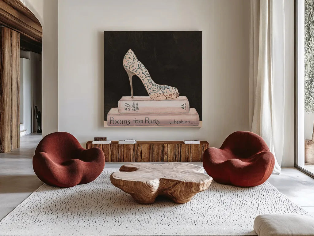 City Style Square I on Black no Words by Marco Fabiano. Shown as extra-large giant wall art in a modern living room. Available as an archival giclee rolled canvas, fine art paper, or poster print. SKU 32626a.