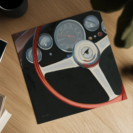 RPM I No Words Red by Marco Fabiano. Shown as a detailed flat fine art print, highlighting archival giclee quality. Available as an archival giclee rolled canvas, fine art paper, or poster print. SKU 53148a.