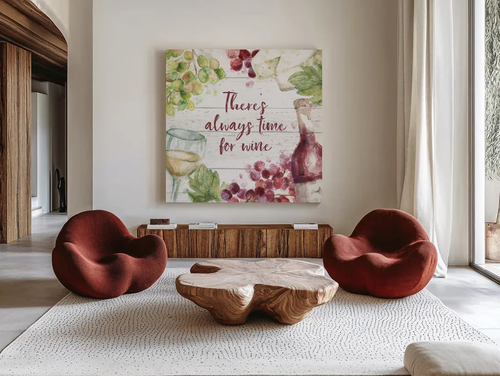 Sweet Vines V by Mary Urban. Shown as extra-large giant wall art in a modern living room. Available as an archival giclee rolled canvas, fine art paper, or poster print. SKU 61038a.
