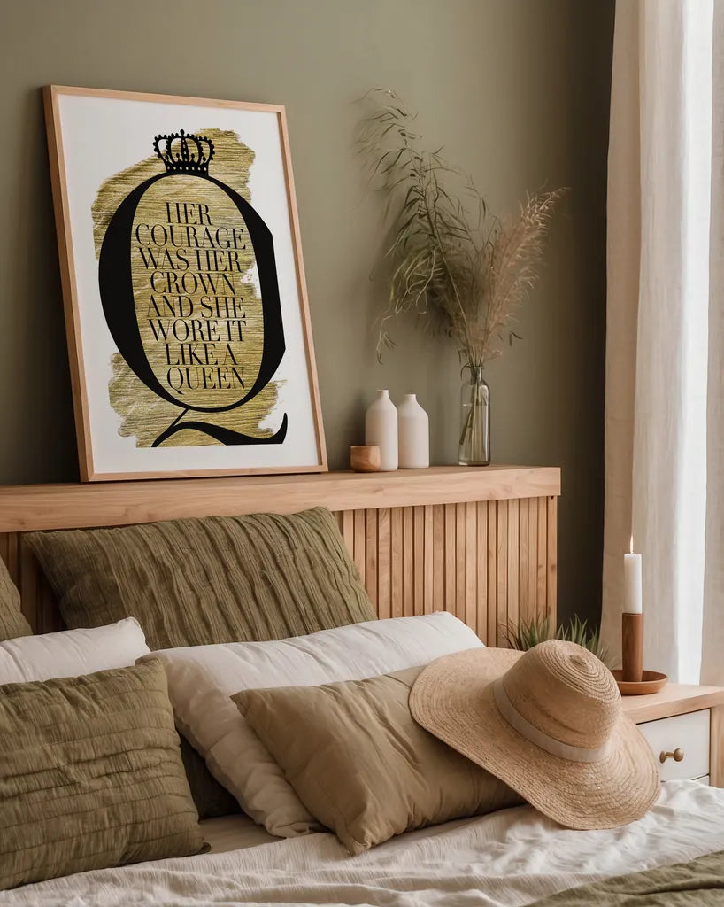 Gilded Life I White by Mercedes Lopez Charro. shown as a paper print in a natural frame. Available as a archival giclee rolled canvas, fine art paper, or poster print. SKU 66990h.