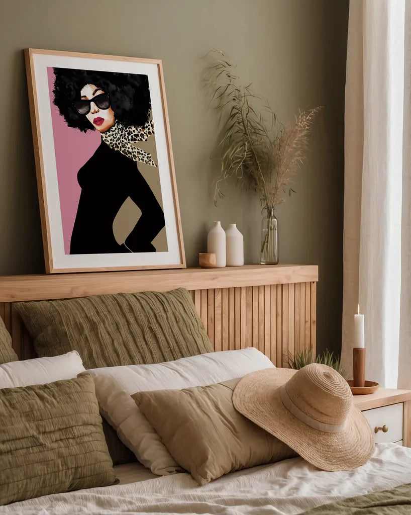 Good Attitude II by Mercedes Lopez Charro. shown as a paper print in a natural frame. Available as a archival giclee rolled canvas, fine art paper, or poster print. SKU 71321h.
