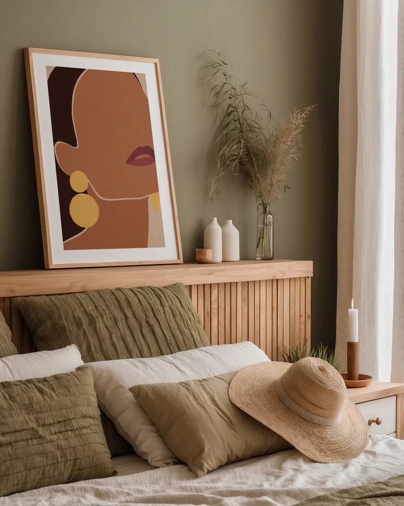 Summer Glow I by Moira Hershey. shown as a paper print in a natural frame. Available as a archival giclee rolled canvas, fine art paper, or poster print. SKU 78392h.