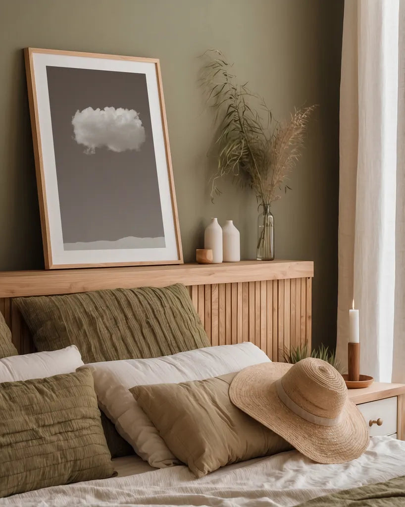 On My Own Sepia by Nathan Larson. shown as a paper print in a natural frame. Available as a archival giclee rolled canvas, fine art paper, or poster print. SKU 86059h.