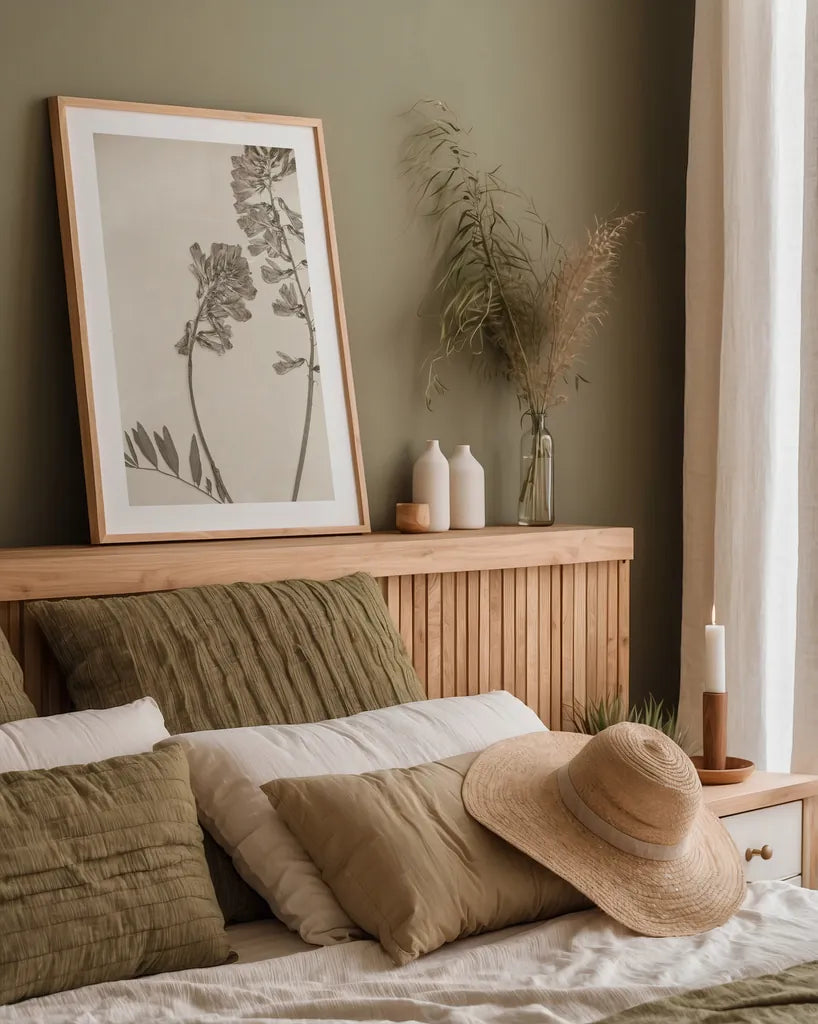 Wildflower Journal Vintage VI by Nathan Larson. shown as a paper print in a natural frame. Available as a archival giclee rolled canvas, fine art paper, or poster print. SKU 97524h.