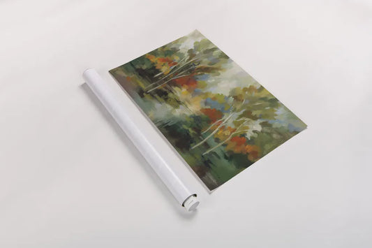 Birch Trees by Silvia Vassileva. shown as a rolled paper print. Available as archival giclee rolled canvas, fine art paper, or poster print. SKU 102544i.