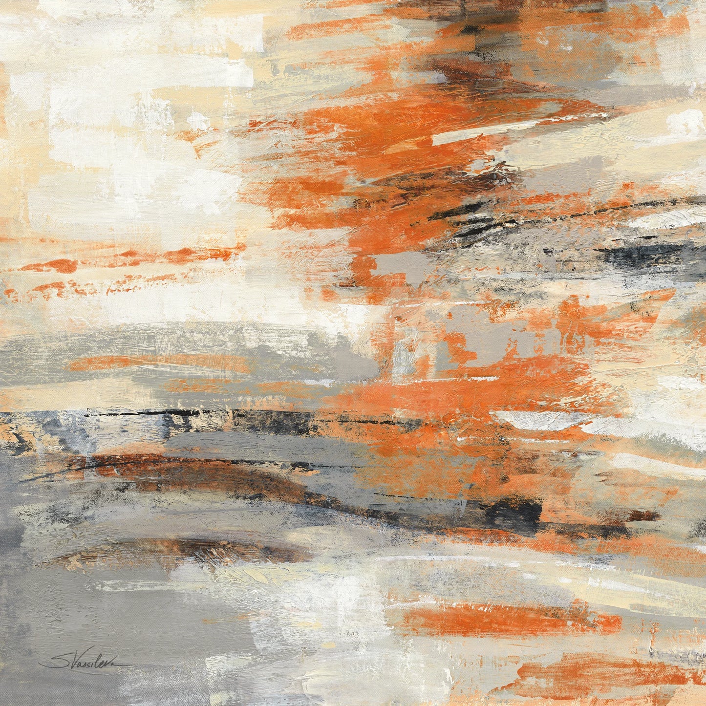 Golden Dust Crop Orange by Silvia Vassileva. SKU 22148a. Archival Giclee Fine art print for wall decor.