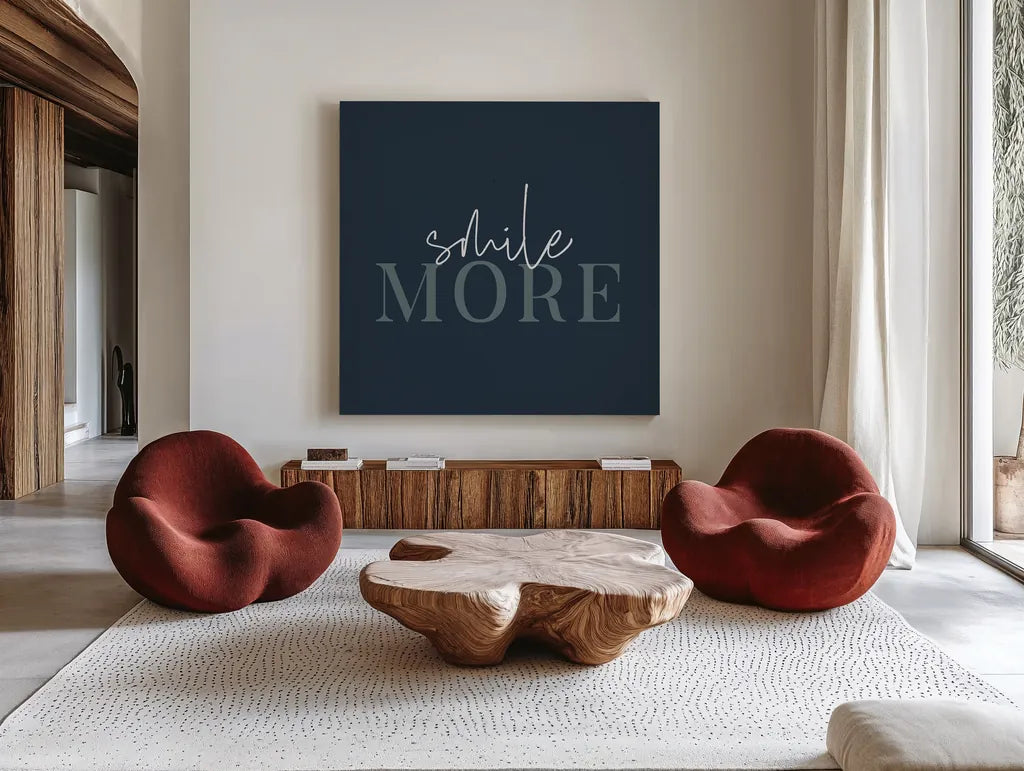 Daily Affirmations I by Wild Apple Portfolio. Shown as extra-large giant wall art in a modern living room. Available as an archival giclee rolled canvas, fine art paper, or poster print. SKU 66178a.