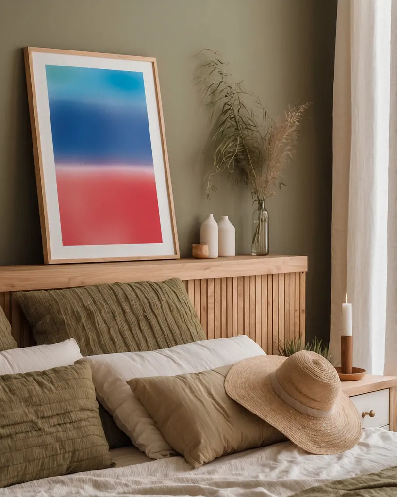 Ombre II by Wild Apple Portfolio. shown as a paper print in a natural frame. Available as a archival giclee rolled canvas, fine art paper, or poster print. SKU 80715h.
