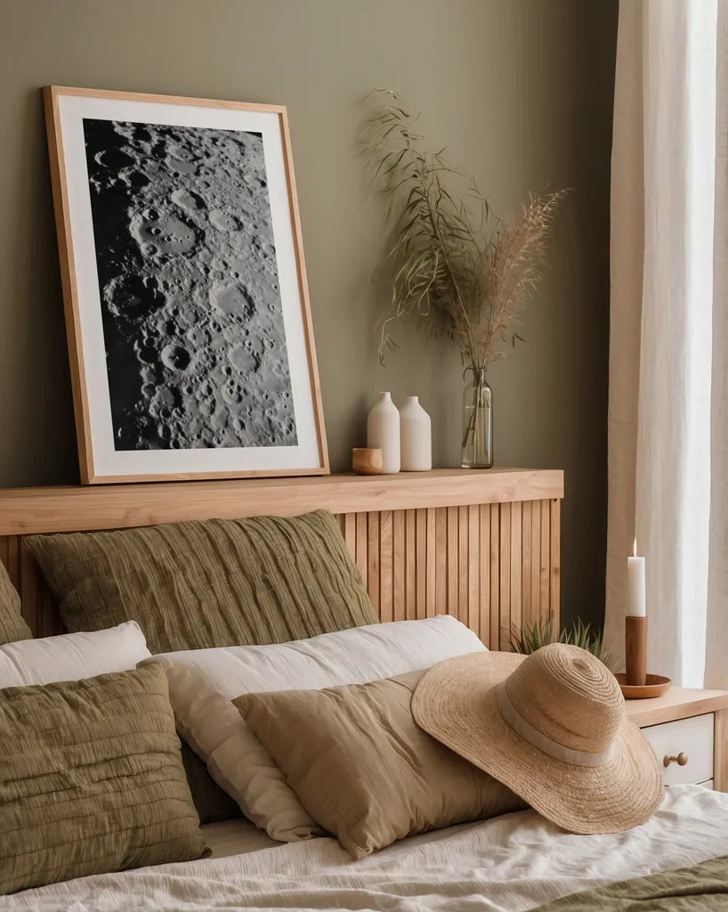 Transparencies of the Moon by Wild Apple Portfolio. shown as a paper print in a natural frame. Available as a archival giclee rolled canvas, fine art paper, or poster print. SKU 84535h.