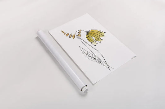 Line Flower III by Yvette St. Amant. shown as a rolled paper print. Available as archival giclee rolled canvas, fine art paper, or poster print. SKU 99134h.