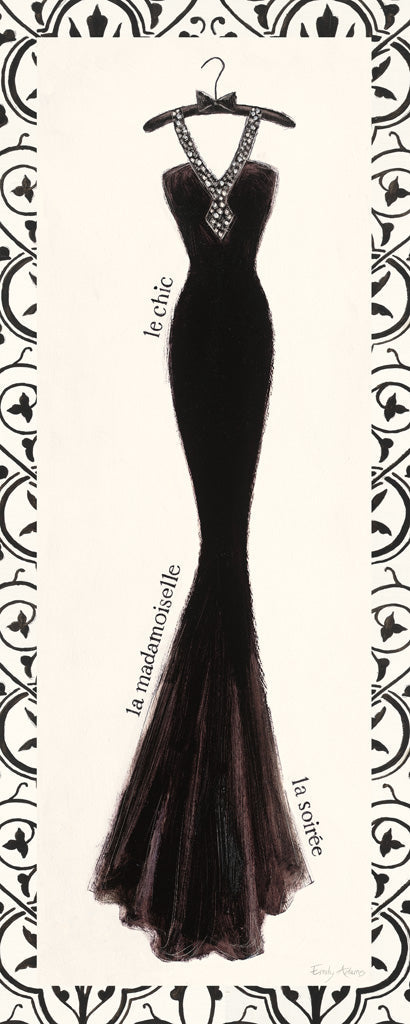Reproduction of Couture Noir Original III with Border by Emily Adams - Wall Decor Art