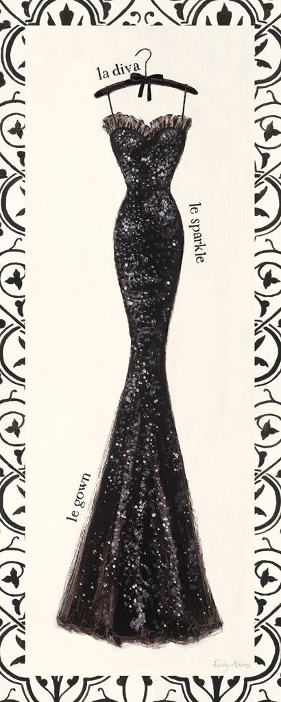 Reproduction of Couture Noir Original IV with Border by Emily Adams - Wall Decor Art