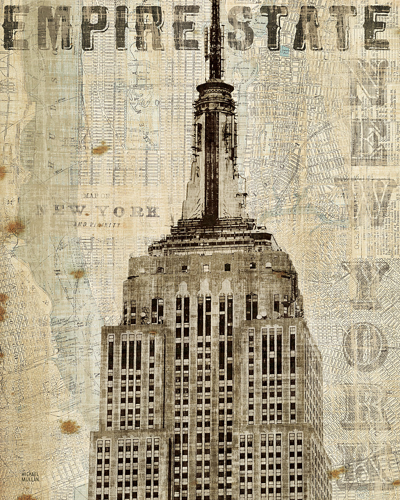 Reproduction of Vintage NY Empire State Building by Michael Mullan - Wall Decor Art