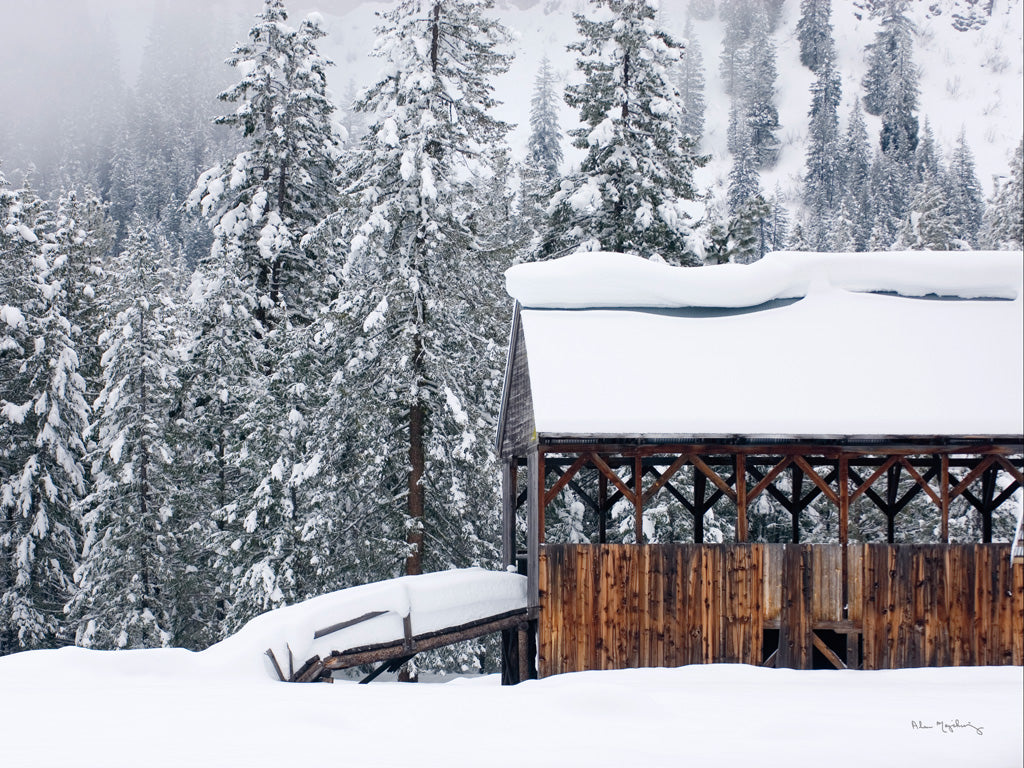 Reproduction of Snow Covered Barn Crop by Alan Majchrowicz - Wall Decor Art