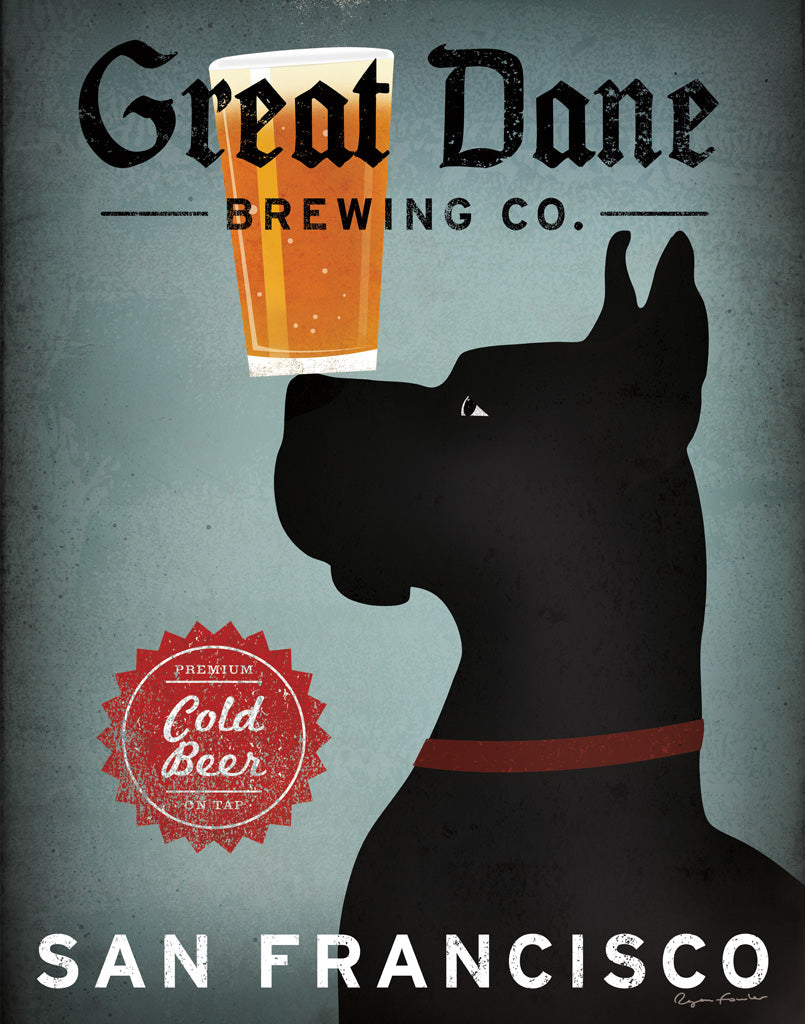 Reproduction of Great Dane Brewing Co San Francisco by Ryan Fowler - Wall Decor Art