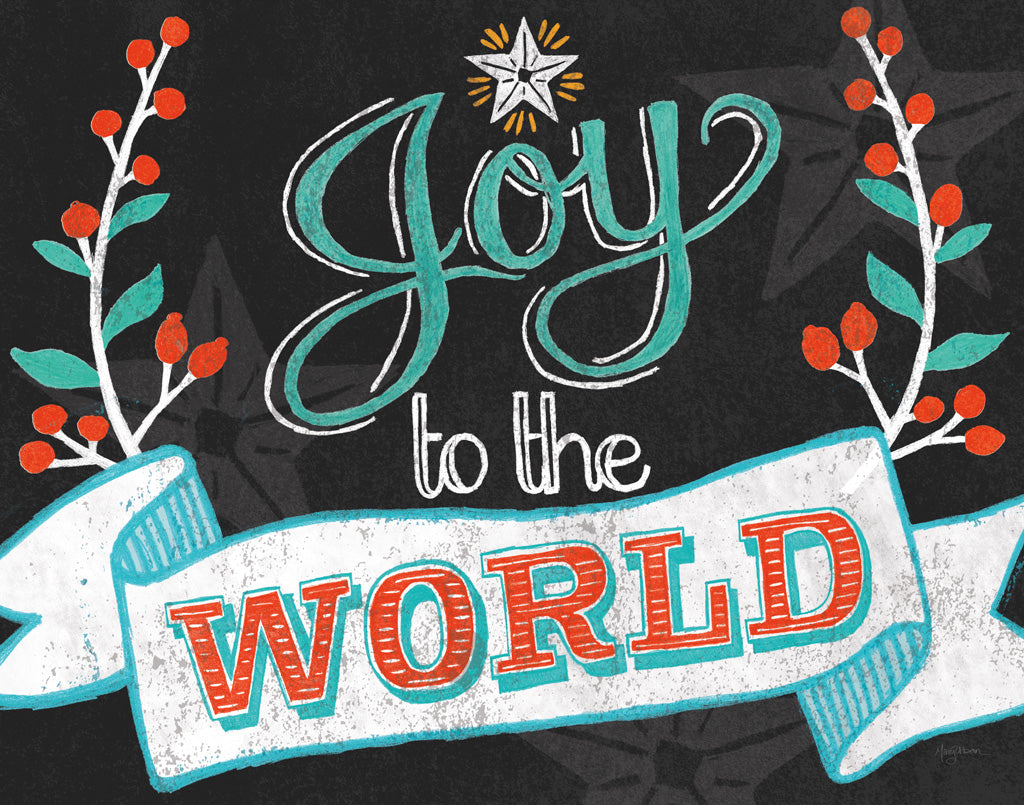 Reproduction of Joy to the World Black by Mary Urban - Wall Decor Art
