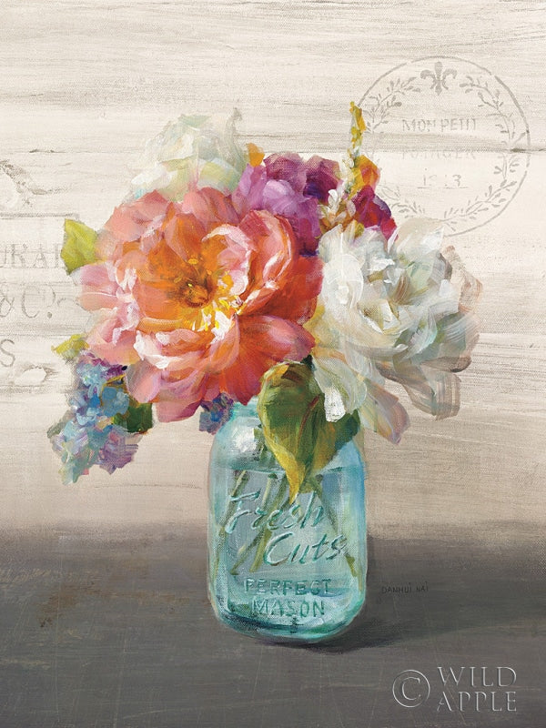 Reproduction of French Cottage Bouquet I Crop by Danhui Nai - Wall Decor Art