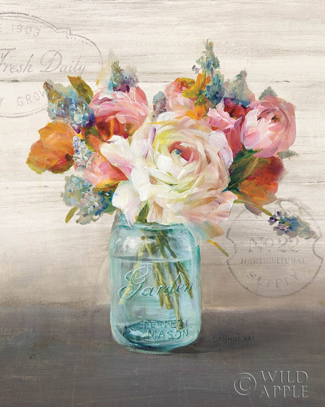 Reproduction of French Cottage Bouquet II Crop by Danhui Nai - Wall Decor Art